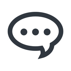 Bubble chat isolated icon in black and white colors, vector illustration.