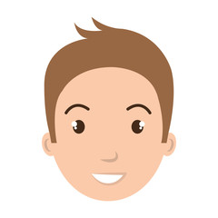 Young male profille cartoon, isolated icon vector illustration graphic.