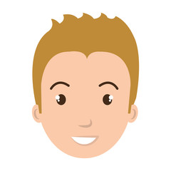 Young male profille cartoon, isolated icon vector illustration graphic.