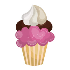 Delicious cake dessert isolated flat icon, vector illustration graphic.