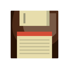 Diskette icon symbolizing save button, vector illustration graphic.
