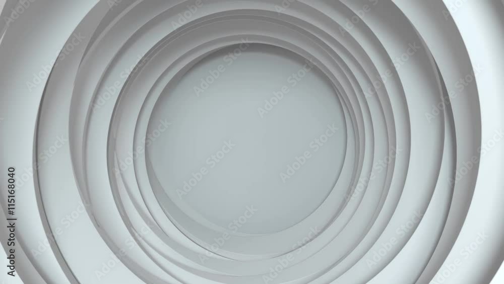 Poster loopable 3d rendering concentric background with random rotated geometry shapes