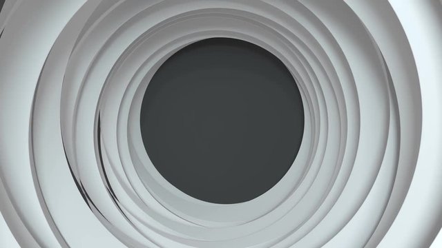 loopable 3d rendering concentric background with random rotated geometry shapes