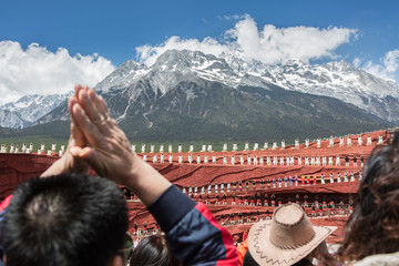 Jade dragon snow moutain tourist spot scenic area , lijiang , yunan