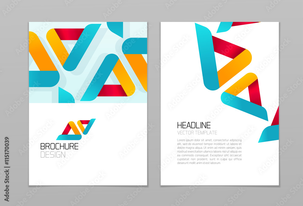 Poster brochure flyer vector design with business abstract shapes background, a4 booklet layout template, b