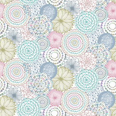 Seamless pattern with hand drawn fancy circle.