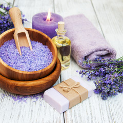 Fototapeta na wymiar Lavender spa products