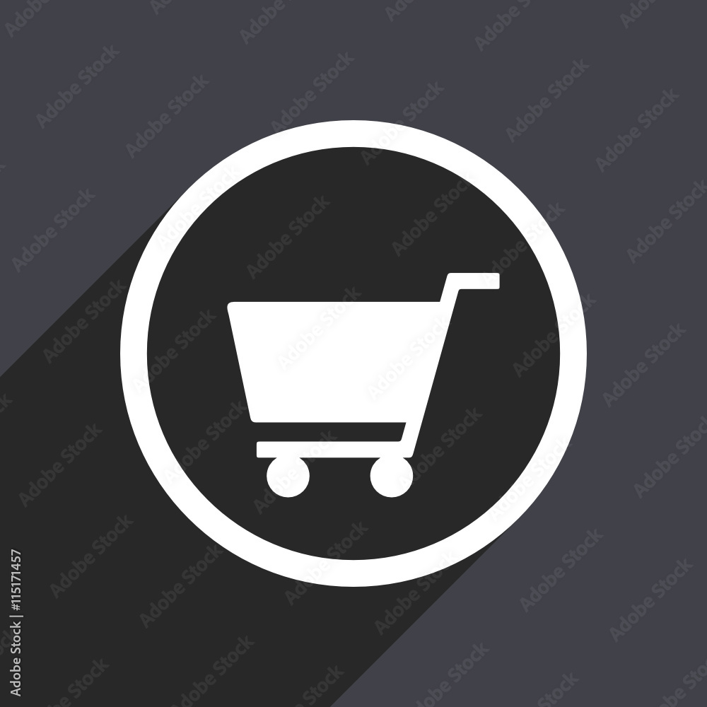 Poster Flat design web cart vector icon