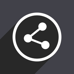 Flat design gray modern web share vector icon
