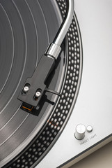close up of turntable