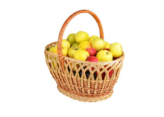 Apple in a wattled basket