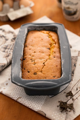 plum cake with chocolate chips