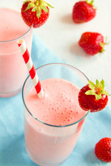 Strawberry smoothie with yogurt