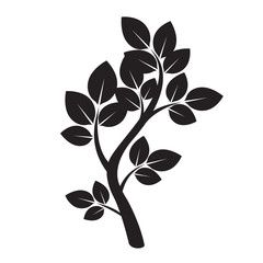 Shape of Black Tree. Vector Illustration.