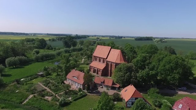 flight over vorpommern - germany by drone