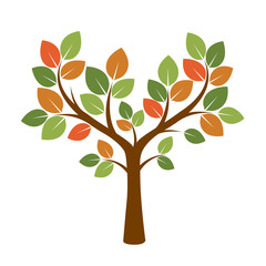 Color Tree. Vector Illustration.