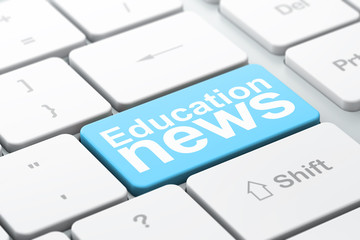 News concept: Education News on computer keyboard background