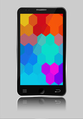 Mobile phone with mosaic background