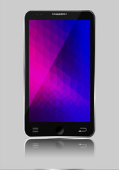 Mobile phone with polygonal background