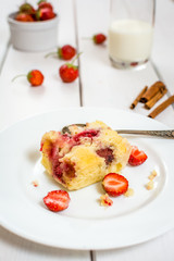 Traditional pie with strawberry