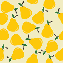 Yellow pear.Seamless background.