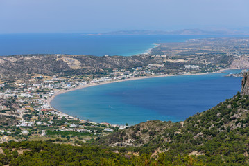 Fototapeta na wymiar Aerial view of the sea and the coast, Kefalos village, Kos island, Dodecanese, Greece.