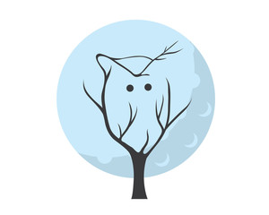 Modern Education Owl Logo - Midnight Owl Tree Branch Internet Club