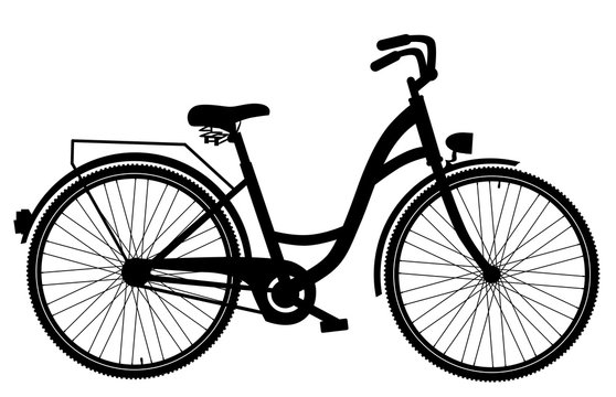 Bicycle silhouette isolated on white background, Vector EPS10