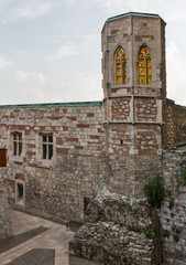 Fototapeta premium Ancient Ottoman tower in Buda Castle, Hungary.