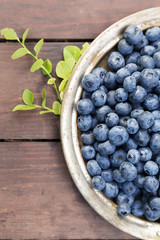 Fresh ripe blueberries outdoors