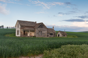Abandoned house at dusk