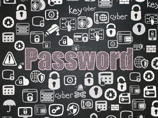 Safety concept: Password on School board background