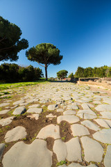The Ruins of the Ancient Roman town of Ostia Antica in Italy

