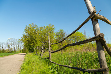 Scenery in the area around Bramki, a village in the administrative district of Gmina Błonie,...