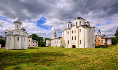Fototapeta na wymiar Historical russian orthodox churche ensamble in Novgorod, Russia