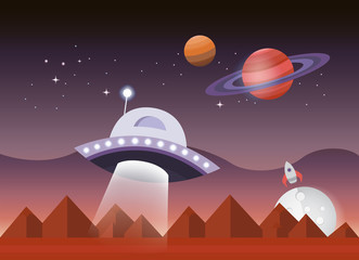 Illustration space landscape