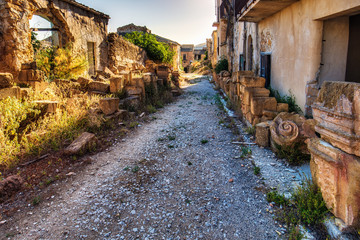 Sicilian Ghost Town of Poggioreale in Italy, Europe