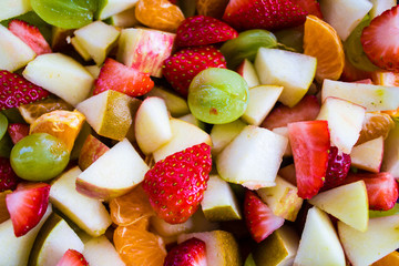 Closeup of Colorful Fruit Salad