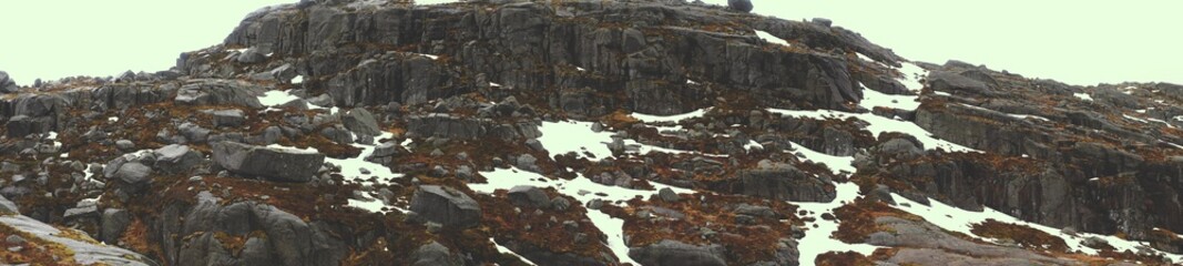 Snow-covered rocks, winter