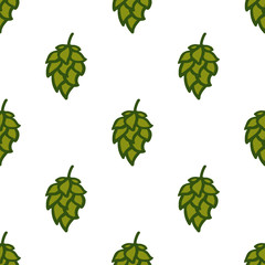 Hop beer seamless pattern background