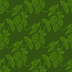 Hop beer seamless pattern background