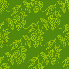 Hop beer seamless pattern background