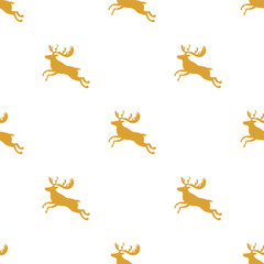 Seamless christmas pattern deer background