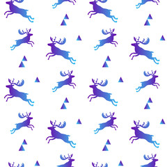 Seamless christmas pattern deer background