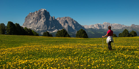 Fototapeta premium Trekking in Gardena valley