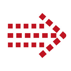 Red cursor arrow isolated flat icon, vector illustration graphic.