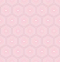 Wall murals Light Pink Seamless Abstract Pattern With Hexagons