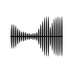 Spund waves in black and white isolated icon, vector illustration.