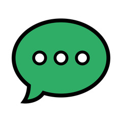 Chat bubble colorful isolated flat icon, vector illustration design.