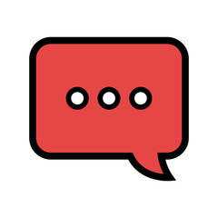 Chat bubble colorful isolated flat icon, vector illustration design.